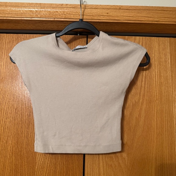 Zara Tops - ZARA Beige crop Top